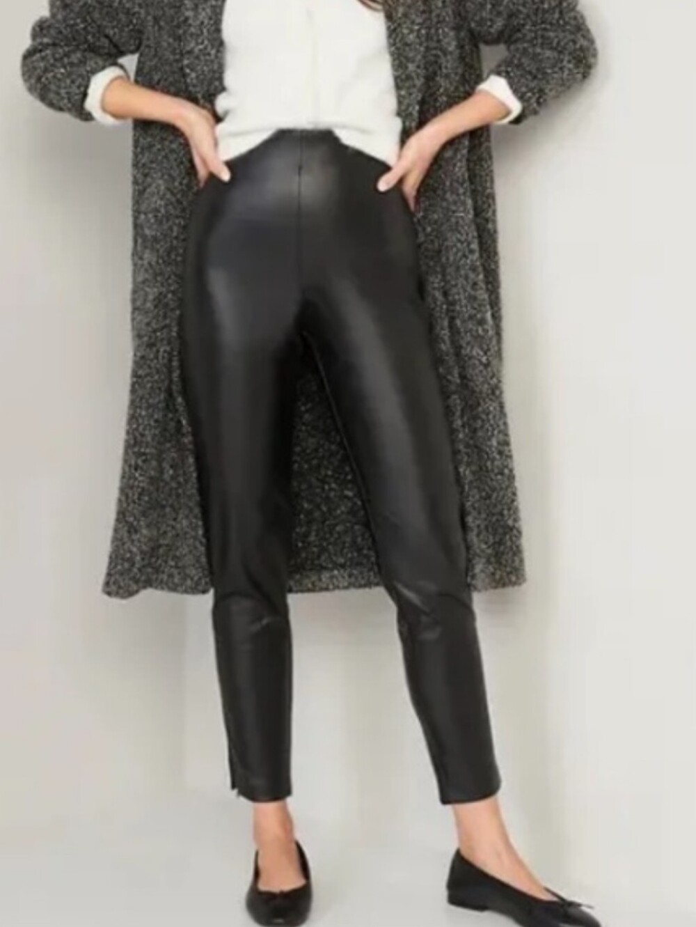 NWT Old Navy Extra High Rise Skinny Faux Leather Pants Ankle Zip Black Legging 4